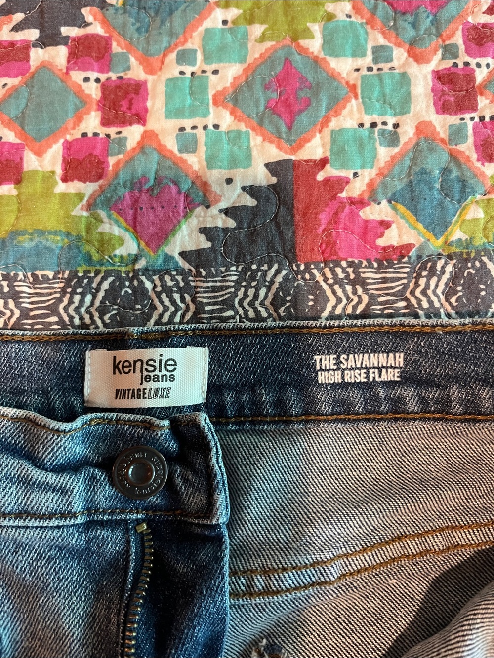 Kensie Light Blue Vintage Luxe Savannah High Rise Flare 8/29 - Picture 2 of 11